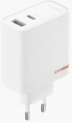 Зарядний пристрій OPPO USB-C+USB Wall Charger SuperVOOC 80W White (OSAB7CF3AE) 1419245 фото